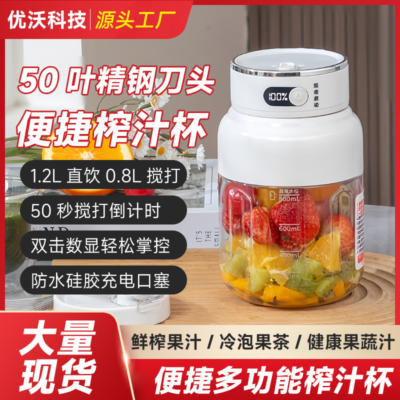 Royalstar Portable Large-Capacity Sports Direct Drinking Water Cup, Household Wireless Portable Juicer, Household Small Juicer Cup