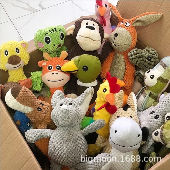 Cross-border dog plush toy vocal animal elephant lion wolf relief artifact training dog pet supplies batch