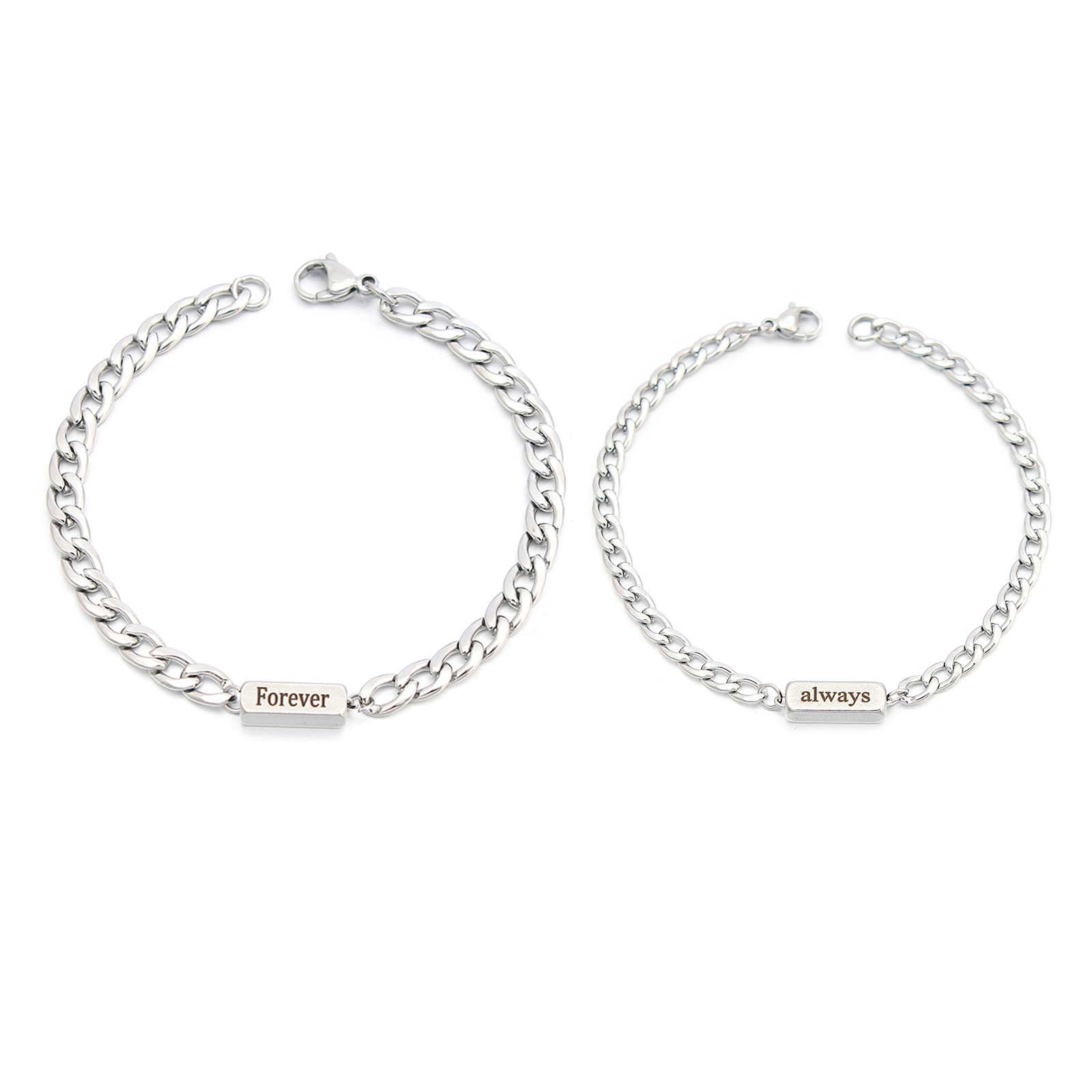 Letter Casual Simple Style 304 Stainless Steel Bracelets In Bulk display picture 1