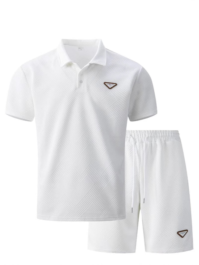 Men's Polo Shirt Short Sleeved Turn down Collar Summer T-Shirt Set 2026 New Cross Border Clothing_viptrois.com