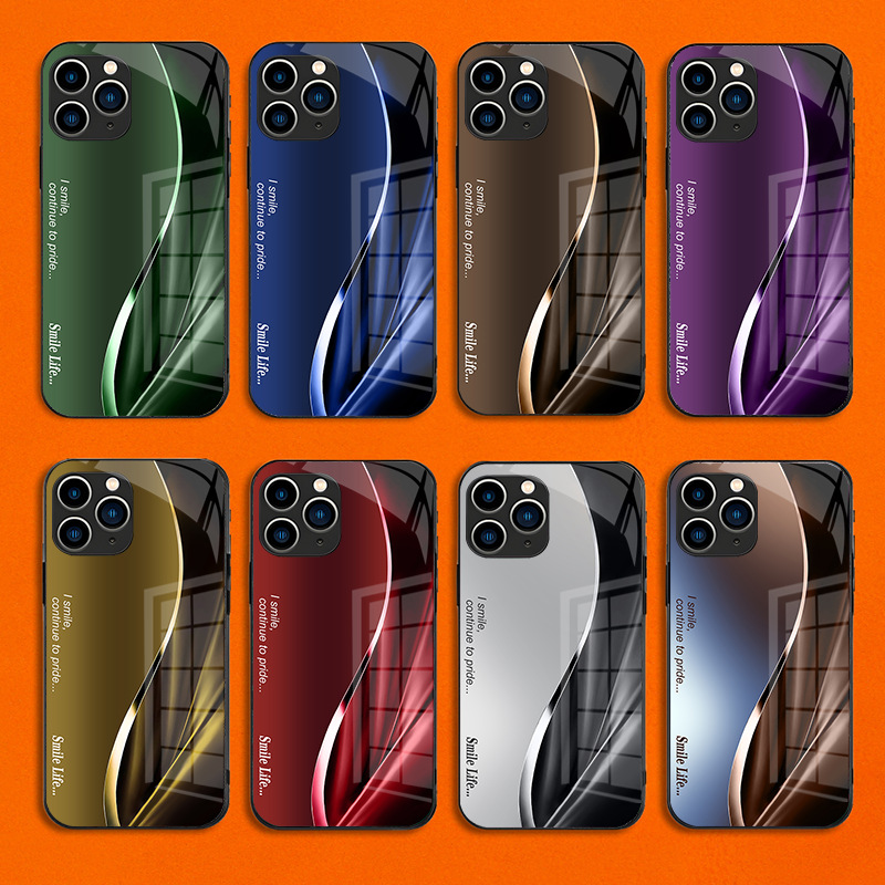 SMILE for Apple 12ProMax gradient line 8/7 glass Max all-inclusive 14 anti-fall X AliExpress generation