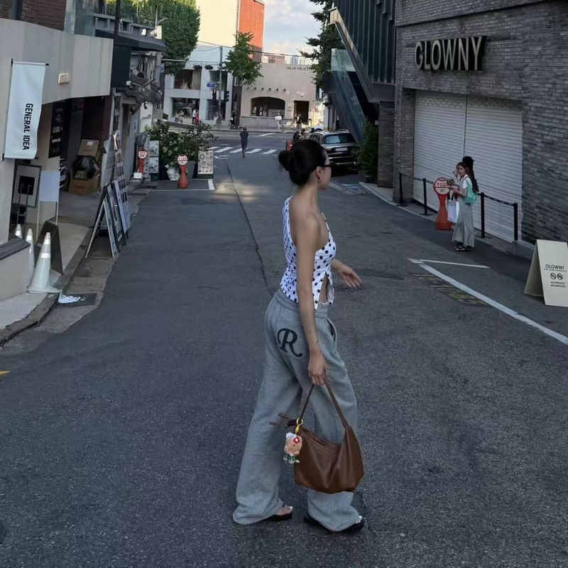 Jennie/Hirai Momoka Style Korean Trendy Brand Rockcake Sports Pants Versatile Casual Long Pants for Women Jennie/Hirai Momoka Style Korean Trendy Brand Rockcake Sports Pants Versatile Casual Long Pants for Women
