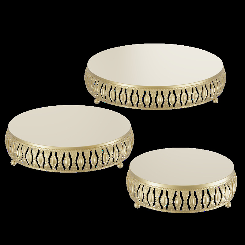 Estante de pastel europeo props de boda de encaje plato de pastel de boda dorado decoración de postre de hierro forjado marco de bocadillos se puede ajustar image 8