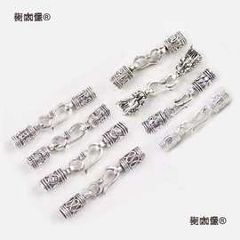 藏银扣子九乘迦叶金刚结手链尾扣头龙鳞绳s扣链接扣六字真麦太保