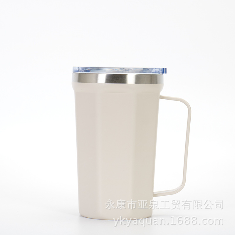 Taza de mango de vacío de doble capa transfronteriza Taza de aislamiento de coche portátil taza de café de mantenimiento en frío taza de oficina personalizada
