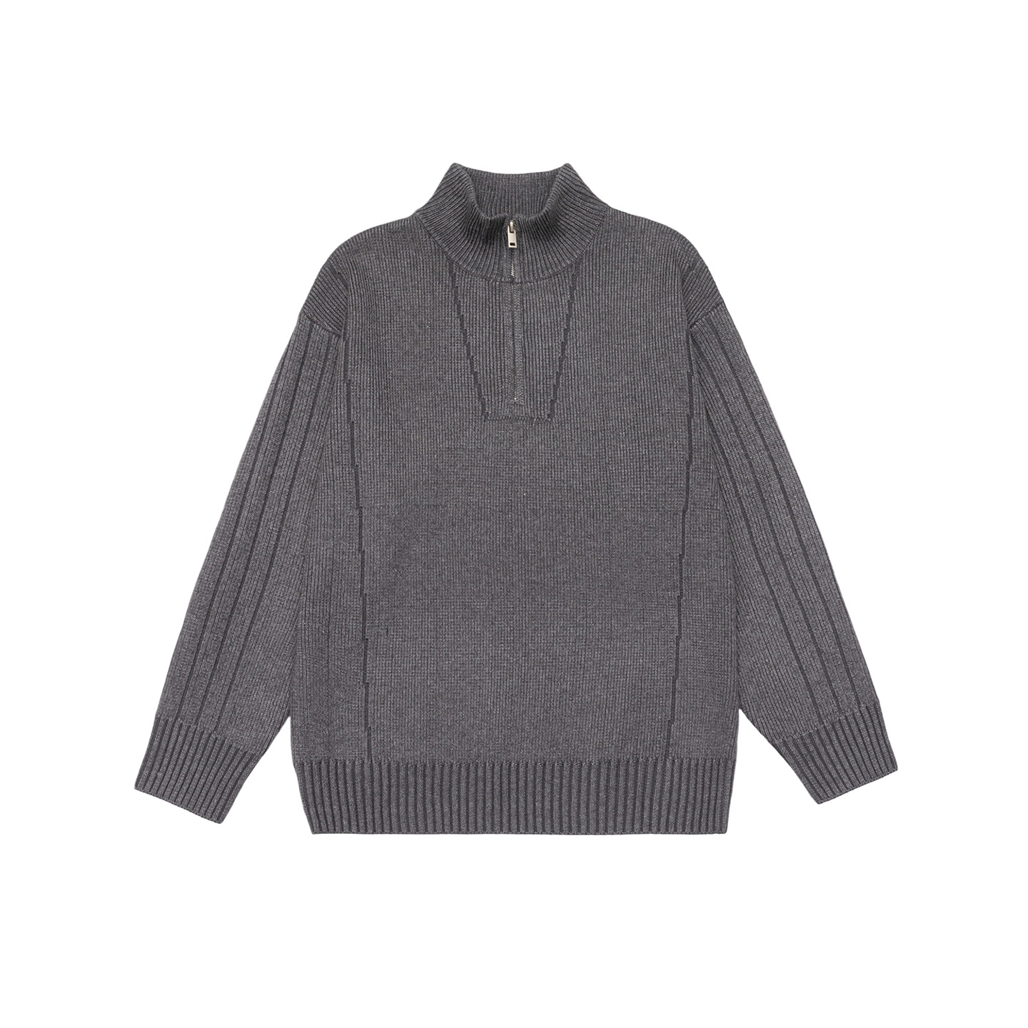 Jacket de cuello vertical japonés retro color sólido suéter versátil abrigo 2025 otoño invierno nuevo peso suelto