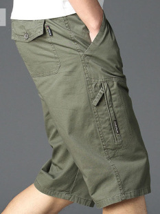 Men's Cargo Pants Loose Plus Size Dad Wear Summer Cotton Casual Mid-Length Shorts Men's Shorts