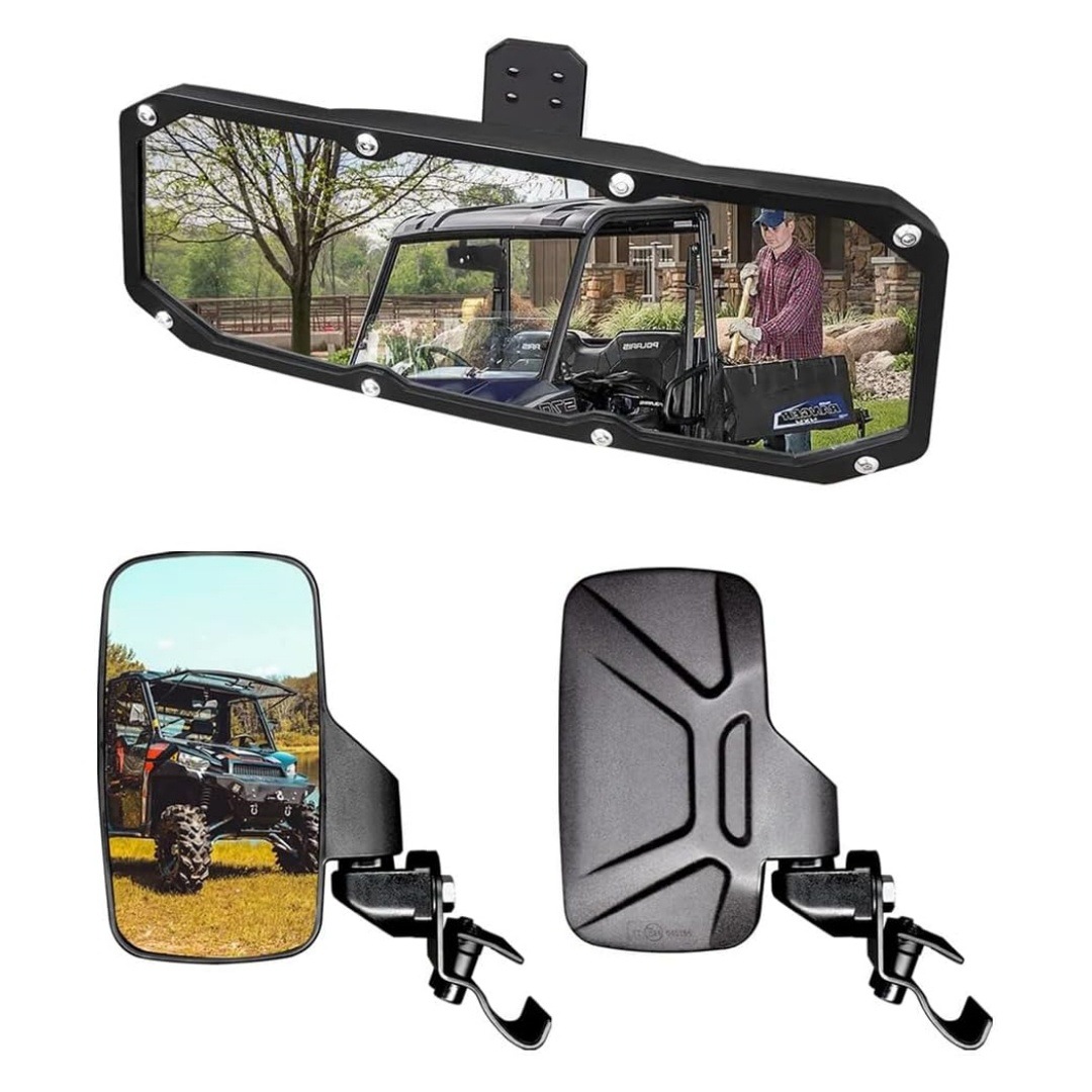 Utv Side Mirror Compatible with Polaris Ranger Central Mirror Combination Utv Ranger Middle Rearview Mirror