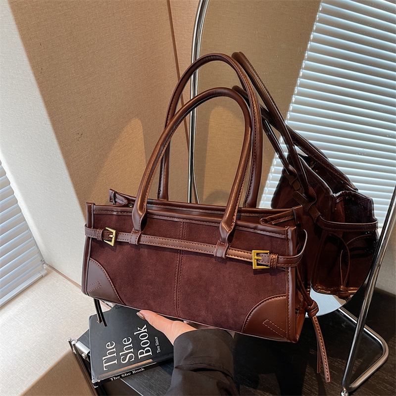 Cross-border 2025 otoño y invierno nuevo ocio versátil bolso de hombro de cuero de seda retrógrado bolso inferior bolso de mano de viaje bolso de mujer