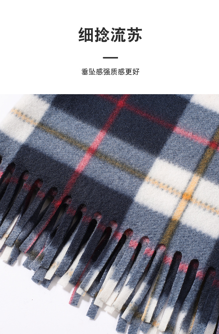 Women's Fashion Plaid Double-sided Velvet Tassel Winter Scarves display picture 15