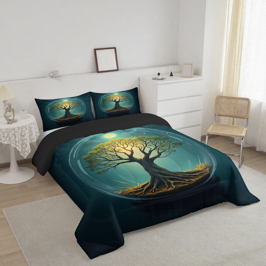 TEMU / JIT Amazon árbol de la vida impresión digital 3D 180gms colcha colcha con colcha de cama