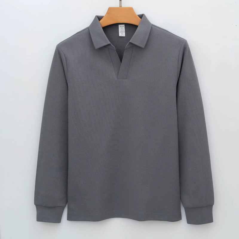 高級カモメ襟長袖吸湿速乾ソロナ抗菌Tシャツ高級作業服ラペルポロシャツ男性用|undefined