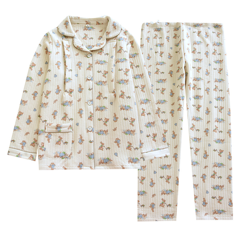月子服春秋純綿産後秋冬空気綿妊婦授乳パジャマ産婦授乳家庭服