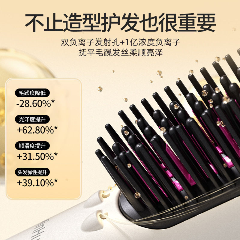 メーカー直送 Minhuang 冷風ストレートヘアコーム マイナスイオンヘアケア ストレートヘアアイロン 火傷防止コーム 高頭頂部 高速高温|undefined