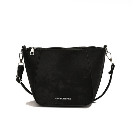 Pure Color Korean Style Trendy Single Shoulder Crossbody Bag for Women Spring Versatile Insta Casual Bucket Bag