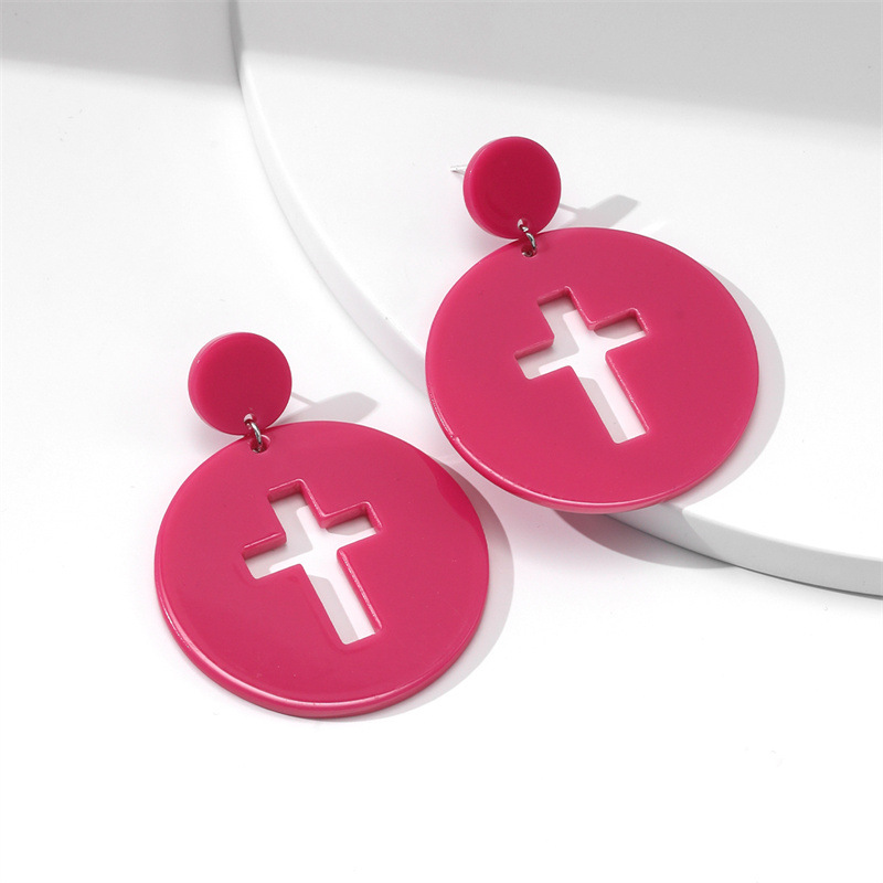 Fashion Cross Arylic Polishing Women's Ear Studs 1 Pair display picture 45