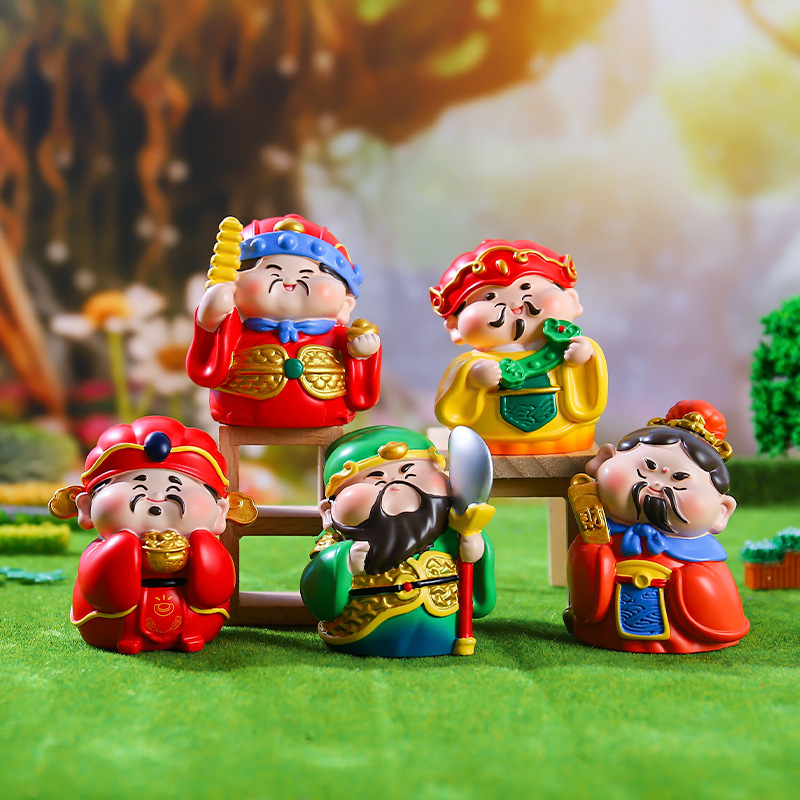 Chinese-Style Five-Way Prosperity and Wealth Creative Small Ornaments with Auspicious Meanings, Gifts for Family and Friends, Direct Sales from the Manufacturer