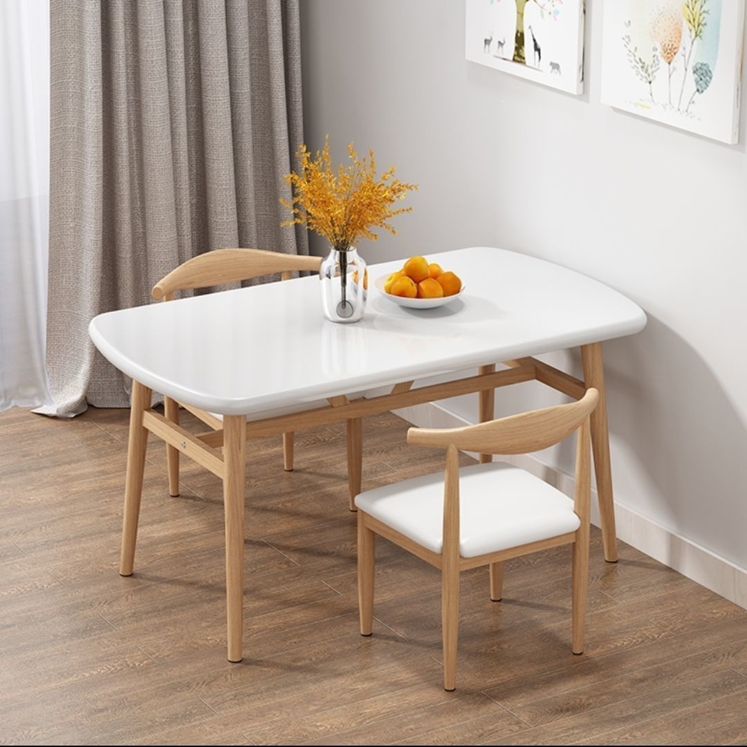 White 100x60 table and two chairs