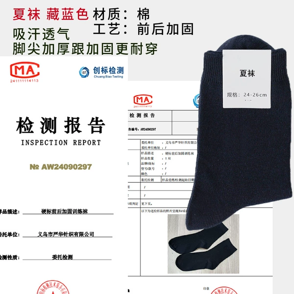 Summer Socks Cotton Style [Reinforced Front and Back] Navy Blue