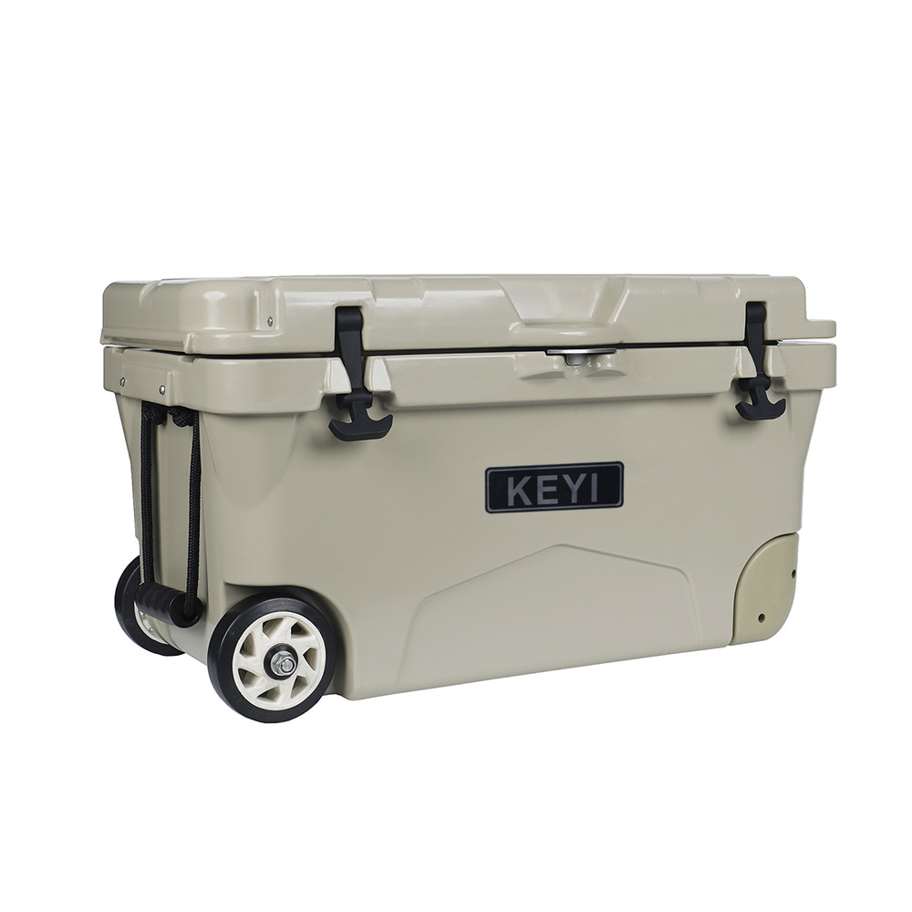 75QT滚塑营养餐保冷箱外卖快餐保温箱带轮子钓鱼箱车载冷藏