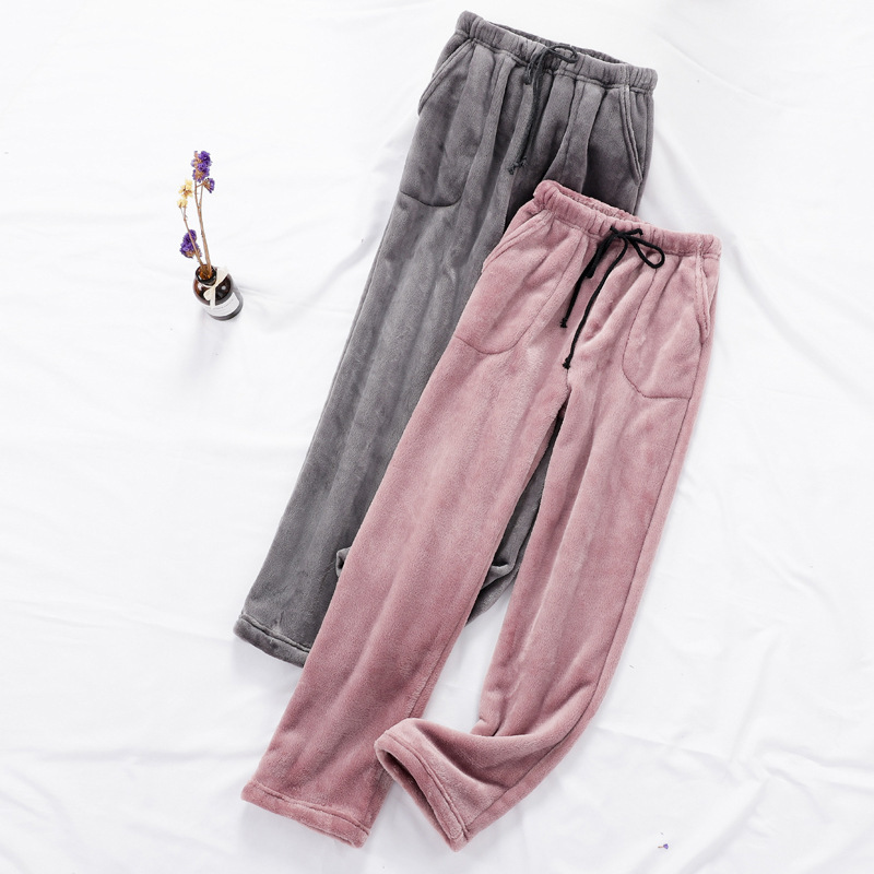 Winter Flannel Pajama Pants for Women, Straight-Leg Coral Fleece, Warm, Plus-Size Loungewear Pants, Long Pants That Can Be Worn Outside, Thickened for Warmth Winter Flannel Pajama Pants for Women, Straight-Leg Coral Fleece, Warm, Plus-Size Loungewear Pants, Long Pants That Can Be Worn Outside, Thickened for Warmth