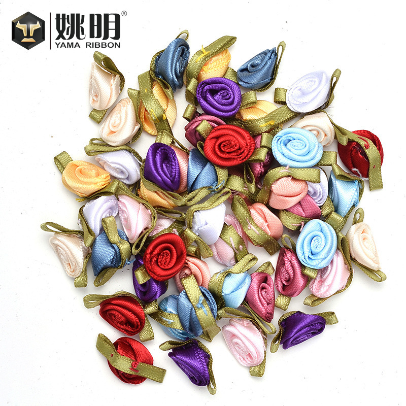 Accesorios de flores de Yao Ming DIY accesorios para el cabello hechos a mano hoja de una palabra 4 puntos revés flor ropa interior Decoración Accesorios cinta pequeña flor