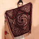 2024 Autumn and Winter New Vintage Ethnic Style Velvet Jacquard Tassel Square Scarf Outer Warm Cheongsam Shawl