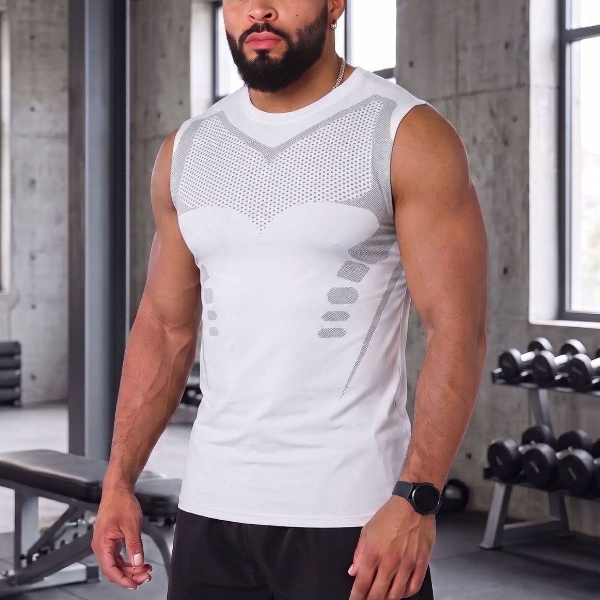 New summer fitness sleeveless vest for men, outdoor sports breathable quick-dry clothing, training running T-shirt, basketball men's