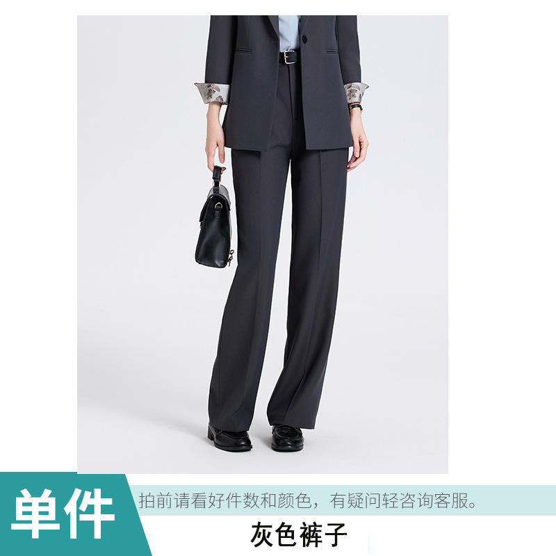 2025新款灰色西装外套女春秋设计感休闲职业装正装高级感西服套装|undefined