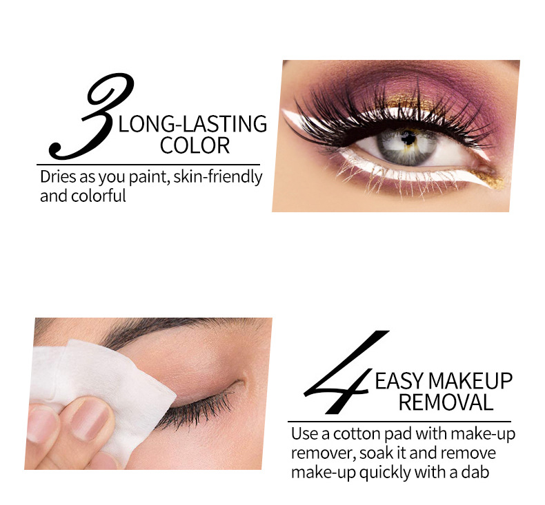 QIANXIU Cross-border bestseller white eyeliner pen, non-smudging, extremely fine, quick-drying colored eyeliner liquid wholesale undefined
