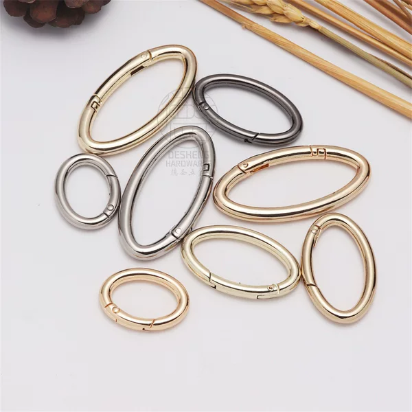 Oval Metal Bag Hook Spring Ring Buckle Alloy Electroplated Keychain DIY Accessory Buckle