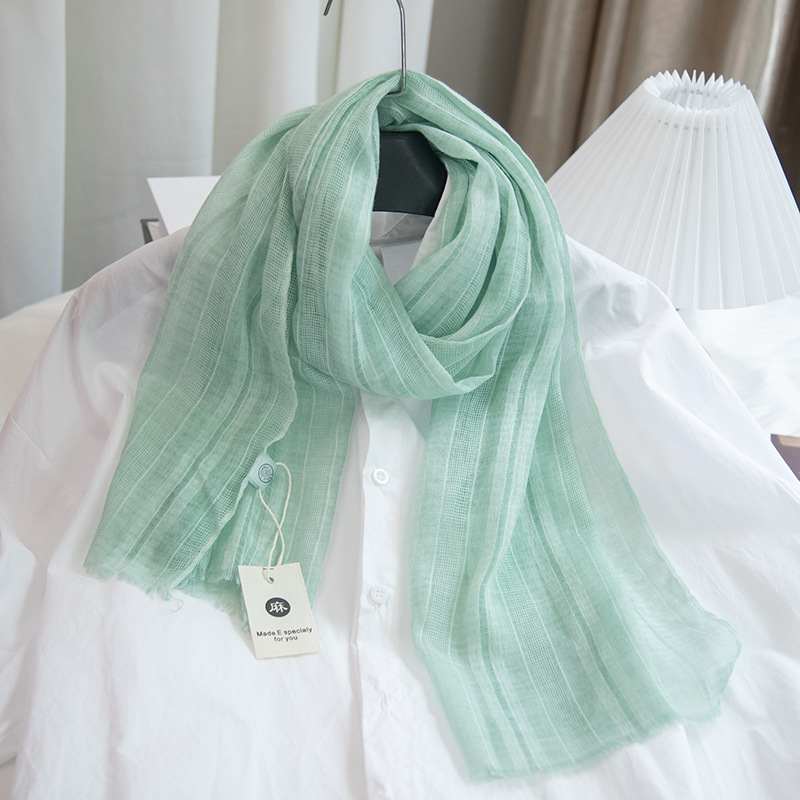 Women's Simple Style Solid Color Cotton And Linen Scarf display picture 1