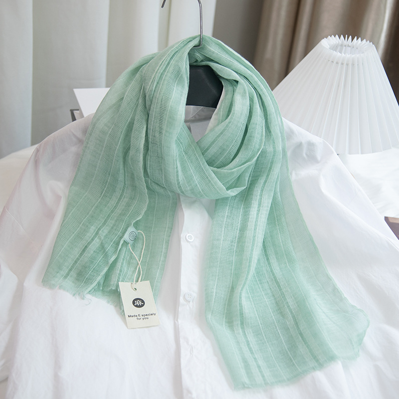 90g Weight Women's Simple Style Solid Color Cotton And Linen Scarf