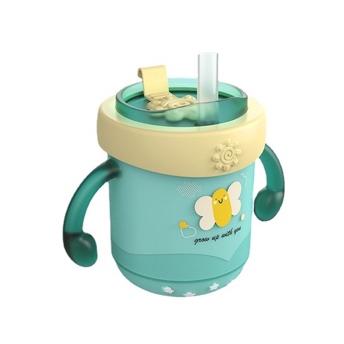 Infant and toddler milk cup with scale for home use portable 316 stainless steel baby straw drinking cup manufacturer wholesale