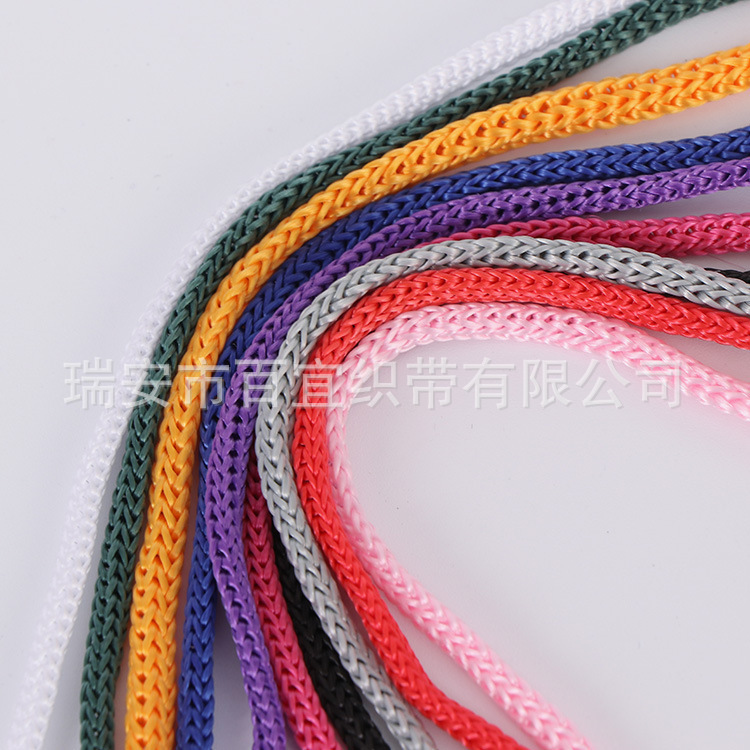 Manufacturer Wholesale Drawstring Cords Pp Black and White Polypropylene Crochet Rope Gift Bag Drawstring Woven Rope in Various Colors