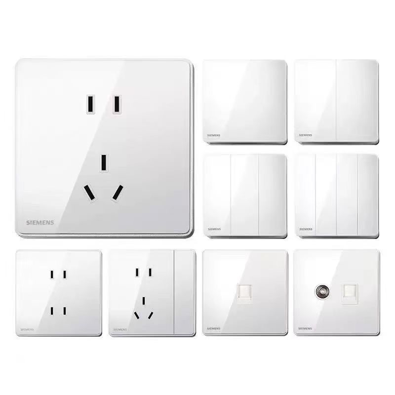 西门子睿致白色开关面板二三插五孔空调开关插座家用墙壁开关面板