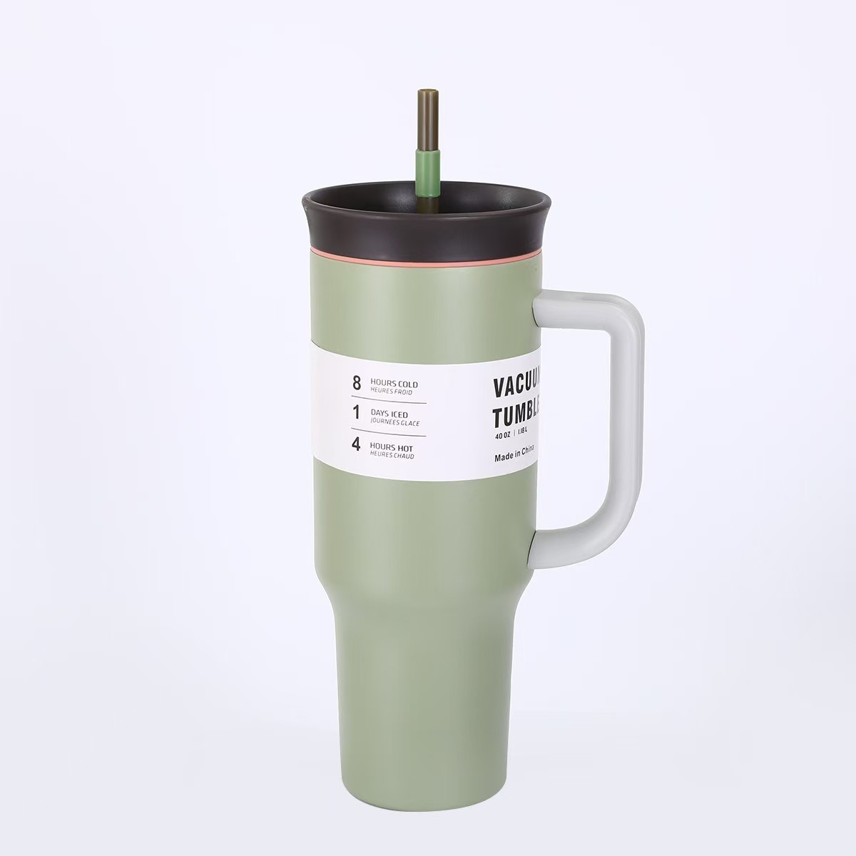 Cross-border 40oz taza de hielo de paja de gran capacidad 304 taza de aislamiento térmico de acero inoxidable mango portátil al aire libre taza de automóvil