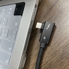 エルボ型雷電5データケーブル、雷電4の全機能に対応、80Gbps伝送、16K画面投影、240W急速充電タイプ