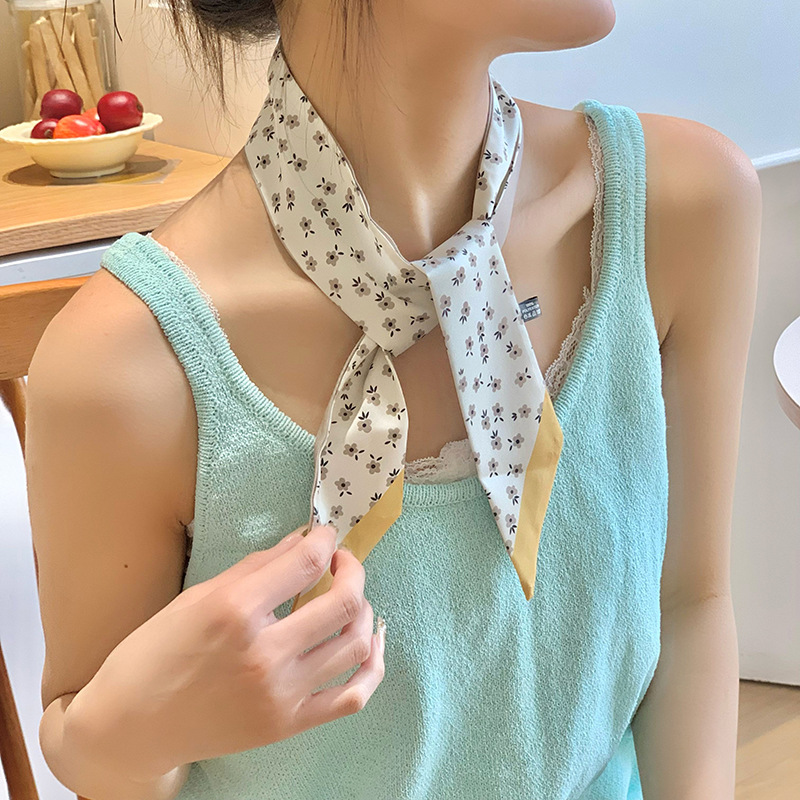 Bandera de cabello de mujer doble cara bandera de cinta de cinta de hadas cuerda de cabeza de la serie de super inmortalidad multifuncional bufandas de seda bufandas de collar bandera