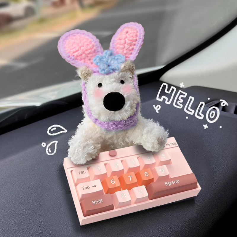 Tarjeta de estacionamiento temporal del automóvil lindo West Highland Puppy Keyboard Teléfono del automóvil Número de matrícula Decoración del automóvil Mover el automóvil