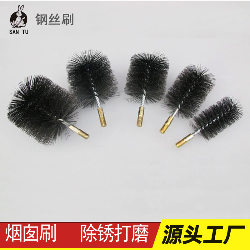 Tubo industrial Cepillo de alambre Cepillo de Cenicero de tubería Cepillo de eliminación de óxido Cepillo de alambre de molienda Máquina de cepillo de bobinado Cepillo de alambre de hierro