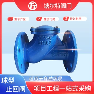 球型止回阀球墨铸铁单向快速止逆阀球形污水管道法兰立卧式止水阀