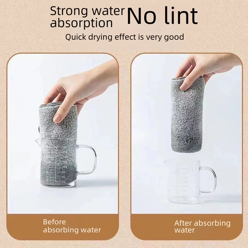 Bamboo Carbon Fiber Kitchen Lazy Towel Non-oil-sticking, Non-hair-loosing Dishwashing Cloth, Strong Oil Stain Removal, High Absorbency, Thick Scrub Cloth