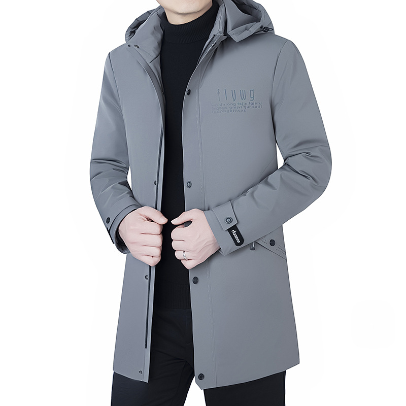Abajo Chaqueta corta de invierno de los hombres de mediana edad slim fit engrosada abrigo de los hombres papá invierno chaqueta de los hombres con capucha
