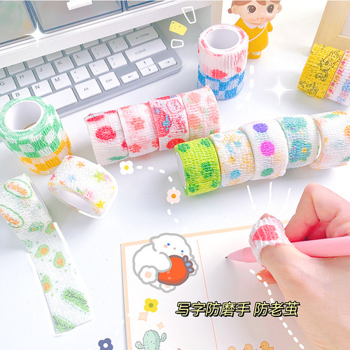 Mild student writing finger protection self-adhesive bandage Anti-wear hand anti-callus non-woven printed elastic finger tape