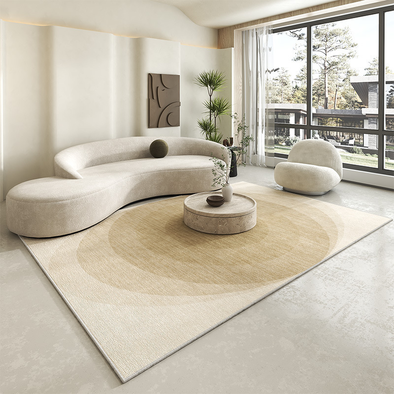 Alfombra de sala de estar Alfombra de piso simple de estilo crema Alfombra de borde de cama desechable para dormitorio, sofá doméstico de alta gama, mesa de centro, manta antideslizante
