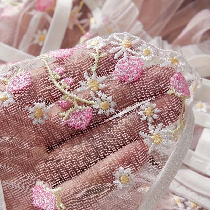 J3473 Aliexpress nuevo conjunto de sujetadores transfronterizos de manga de bayas bordadas de malla