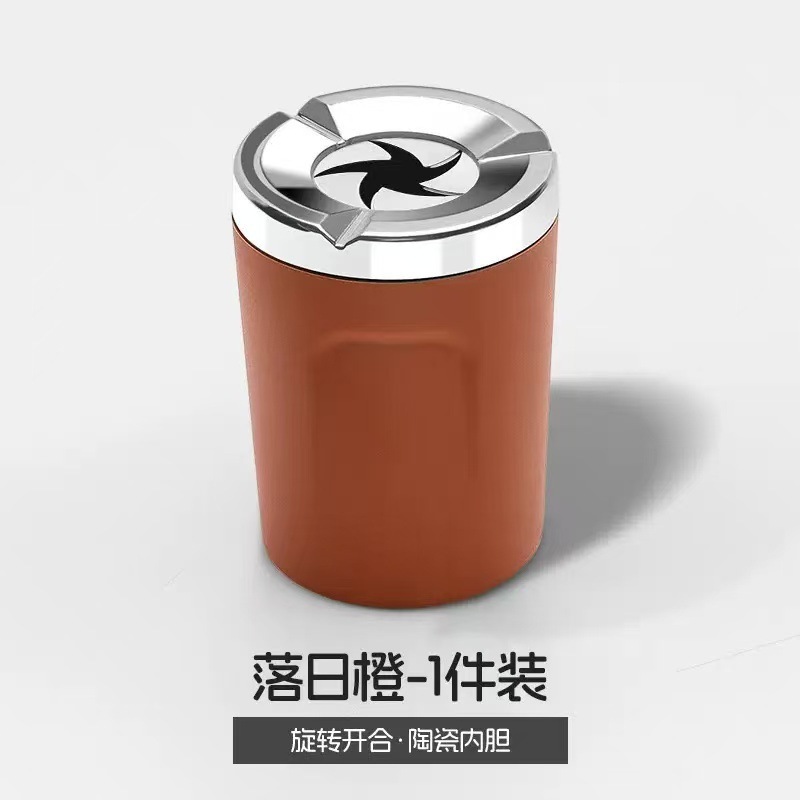 2026 New Model Car Ashtray, Sealed with Rotating Opening and Closing, High-end Design, Anti-Ash Flying, Automatic Smoke Extinguishing for Car Use