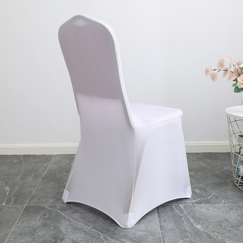 Directly supplied from the manufacturer, high-end hotel wedding banquet site polyester one-piece all-inclusive white chair cover elastic chair cover