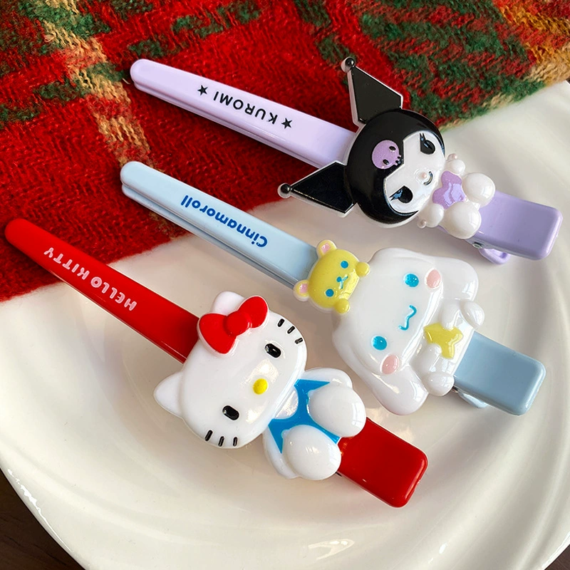  Hello kitty Hairpin One-Way Clip Cartoon Student Gift for Girls' Side Clip Headdress Bangle Clip